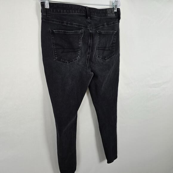 American Eagle Jeggings Women's 12 Black The Dream Jean Distressed - Picture 13 of 15